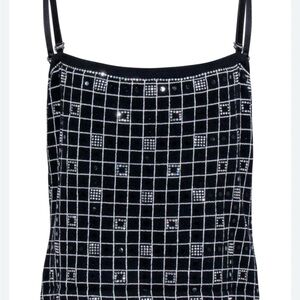 St. John Black and White Checkered Tank Top